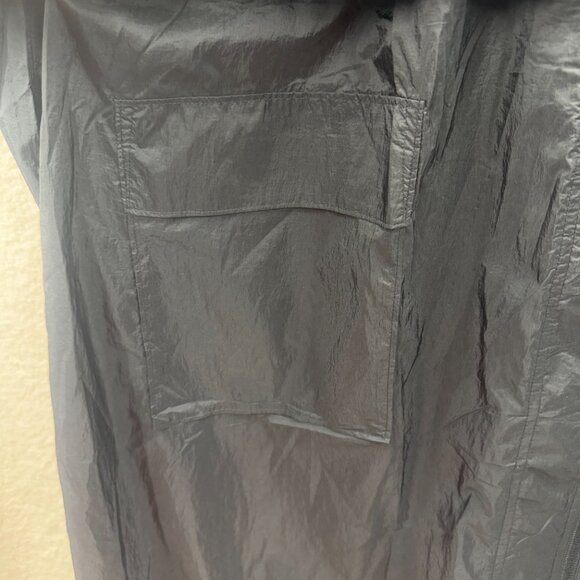 Athleta Black hooded Longline Parka rain jacket full zip relaxed Light  sz XL - Picture 7 of 12